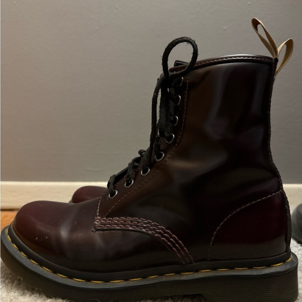 Burgundy Vegan Leather Dr. Martens